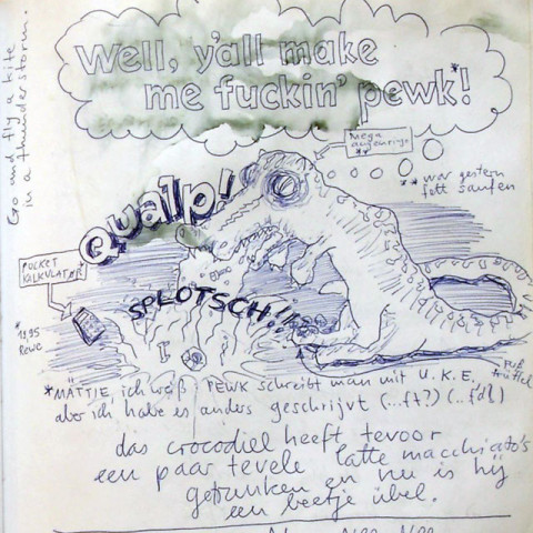 »Das kotzende Krokodil« gezeichnet 2000, von Niels Heidenreich