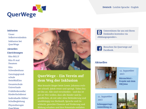 Website Querwege e. V. · Startseite
